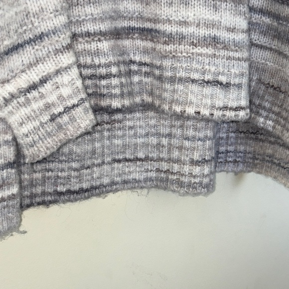 Gray Striped Sweater - Women’s Crew Neck - Picture 8 of 8